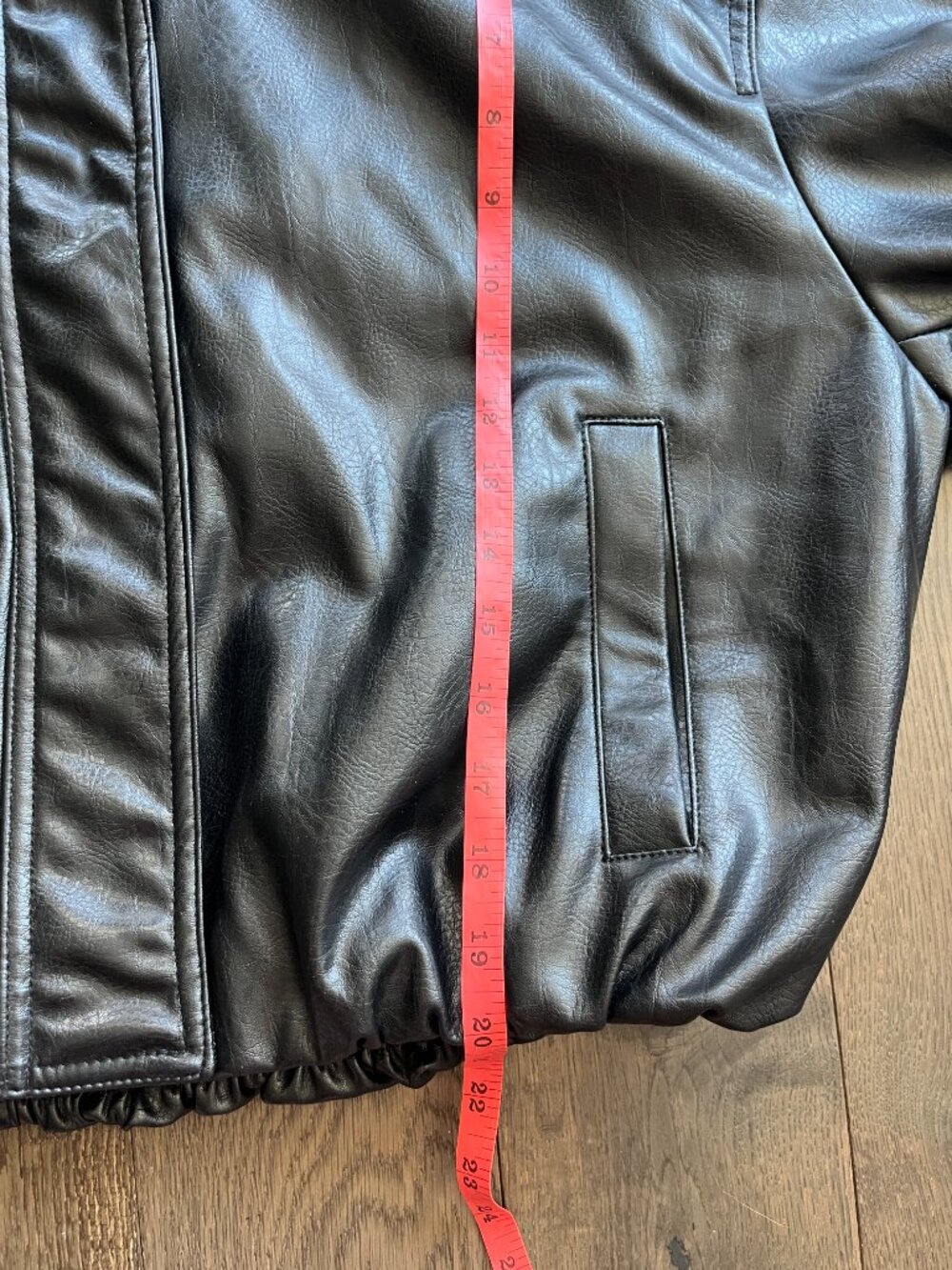 ZARA Faux Leather Volume Jacket Black Size M Oversized Moto Style - Picture 6 of 9
